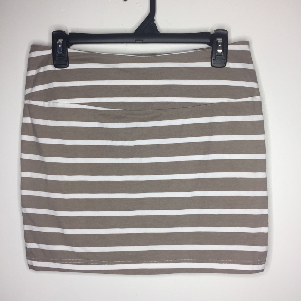 Beach Time Small Tan & White Mini Skirt